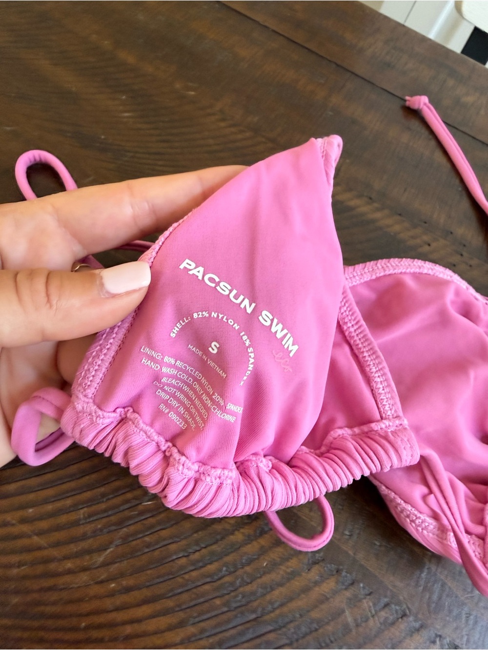 PacSun Pink Ribbed String Bikini Set - Picture 3 of 3